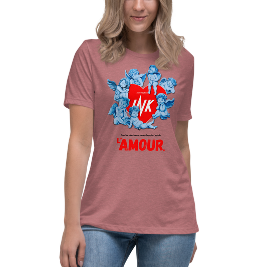 Premium Comfort Women's Relaxed Tee with Iconic “AMOUR” motif