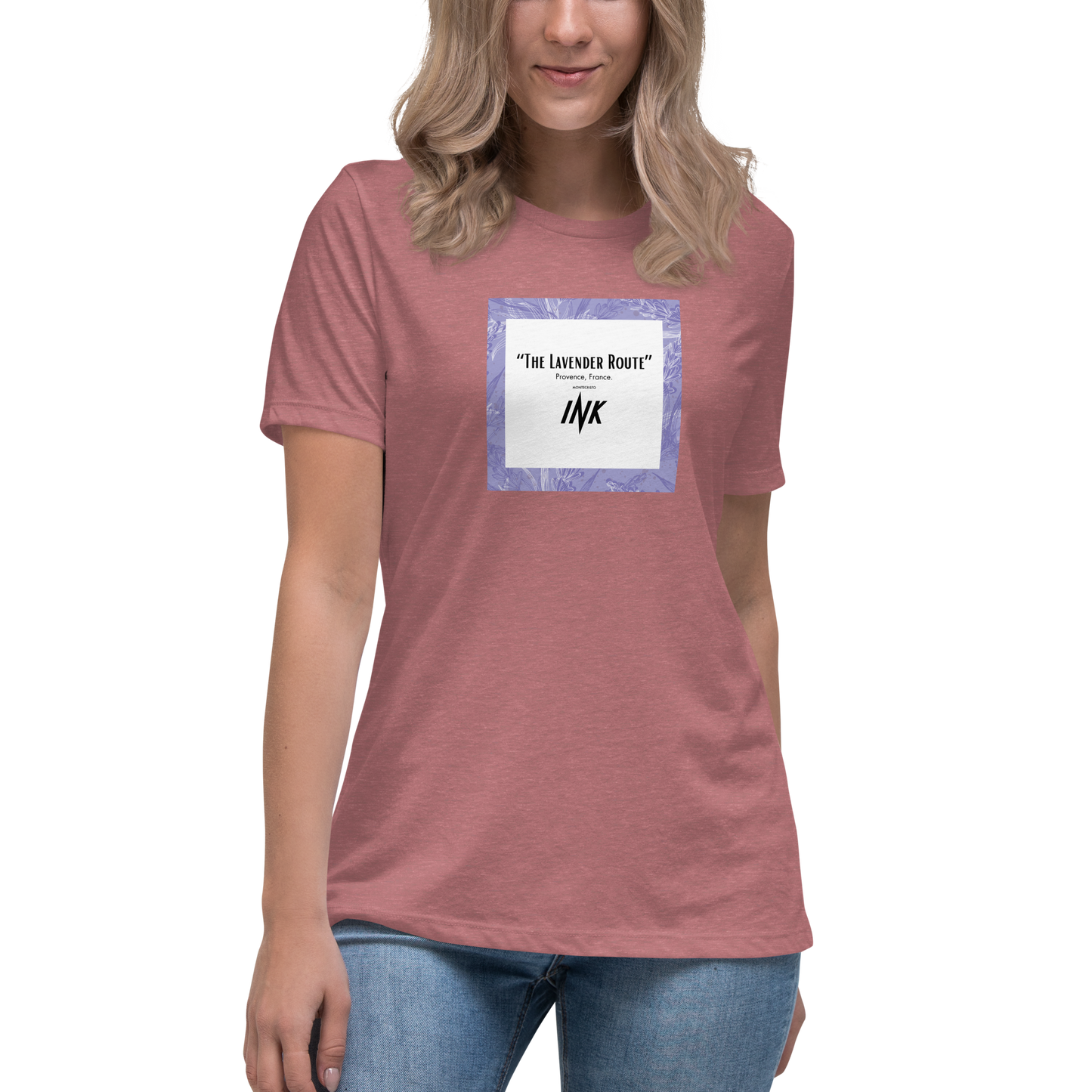 “The Lavender Route” motif Premium Comfort Women's Relaxed Tee