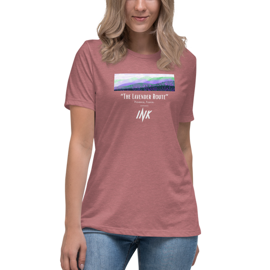 “The Lavender Route” motif Premium Comfort Women's Relaxed Tee