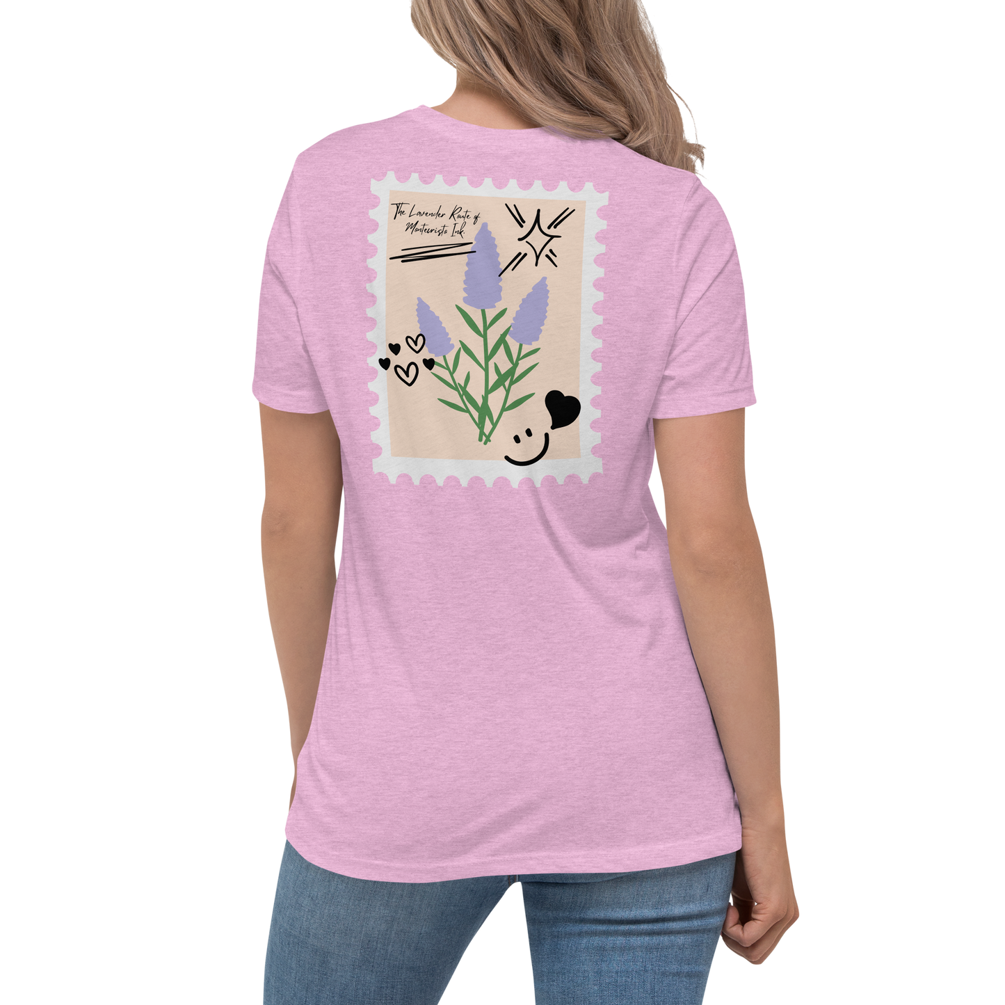 “The Lavender Route” motif Premium Comfort Women's Relaxed Tee