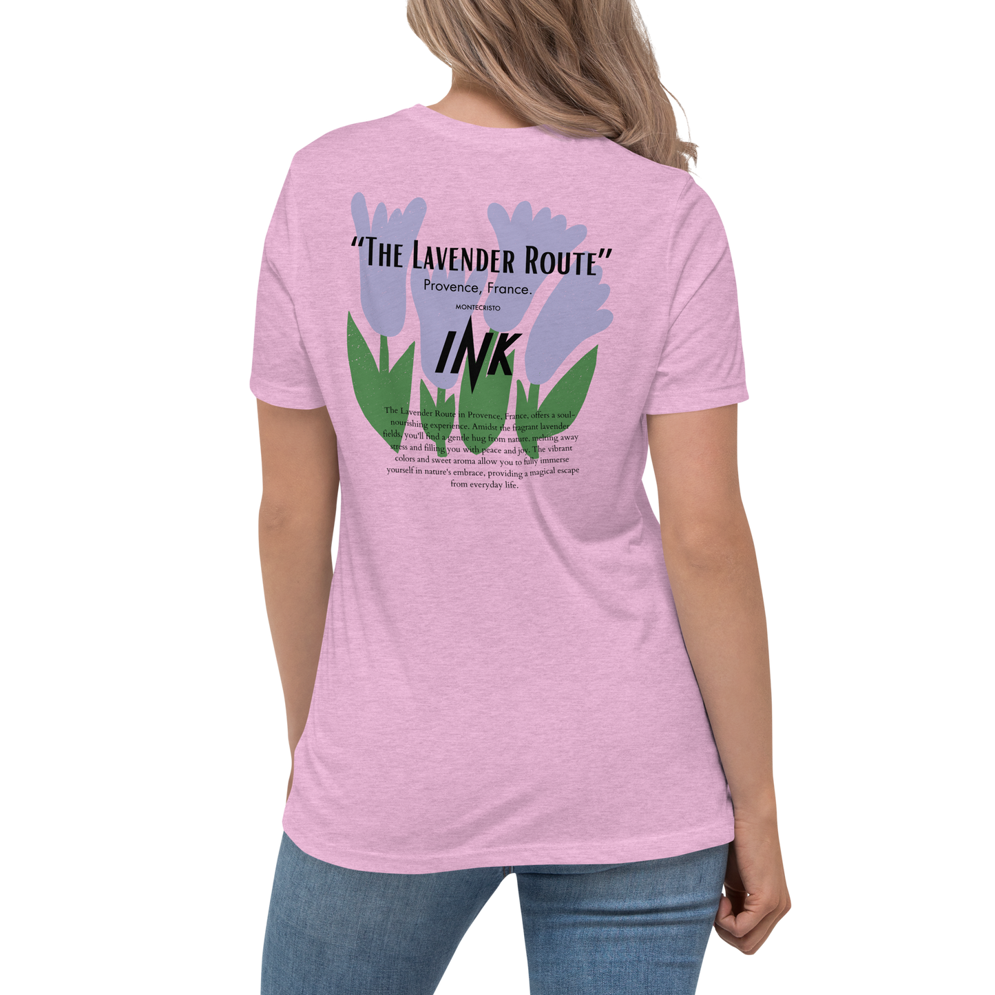 “The Lavender Route” motif Premium Comfort Women's Relaxed Tee