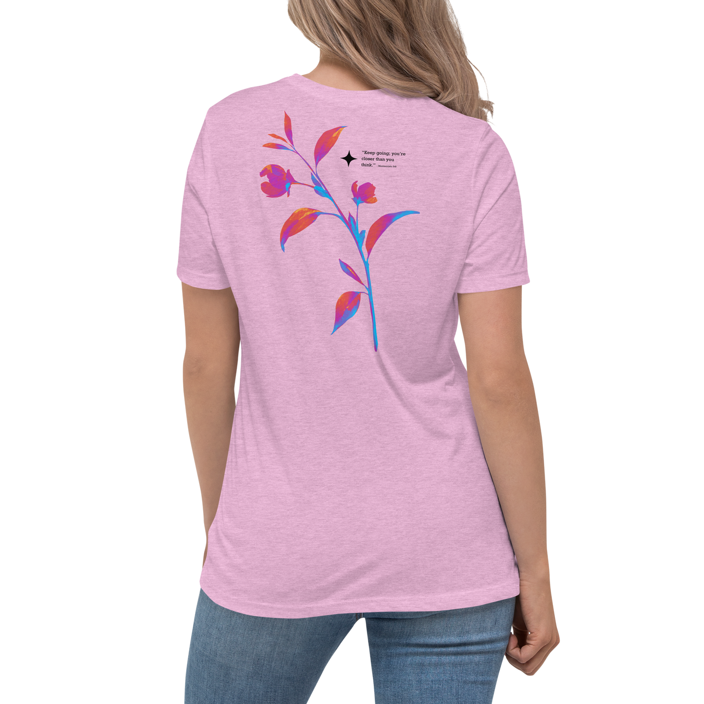 Premium Comfort Women's Relaxed Tee with "Montecristo Ink Floral" motif