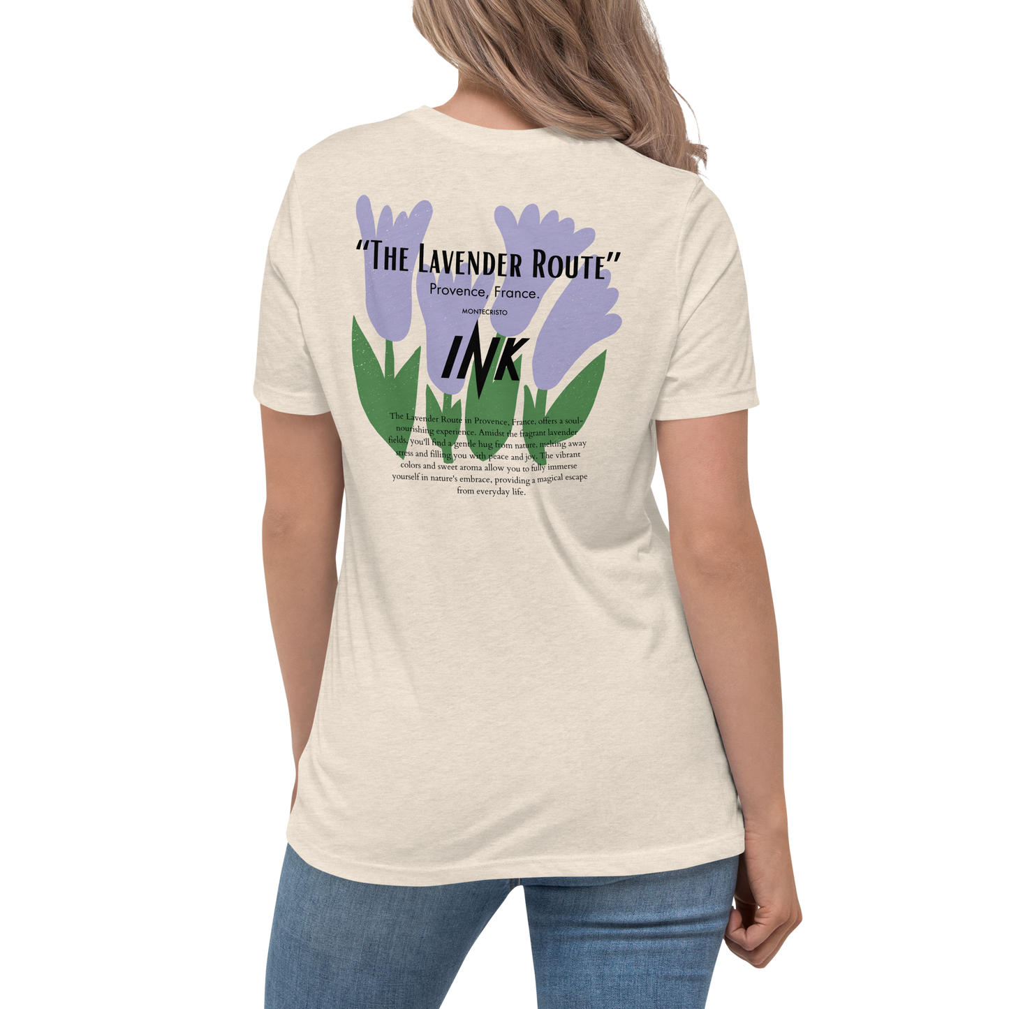 “The Lavender Route” motif Premium Comfort Women's Relaxed Tee