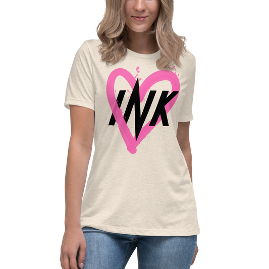 Premium Comfort Women's Relaxed Tee with "Ink Heart" Iconic motif