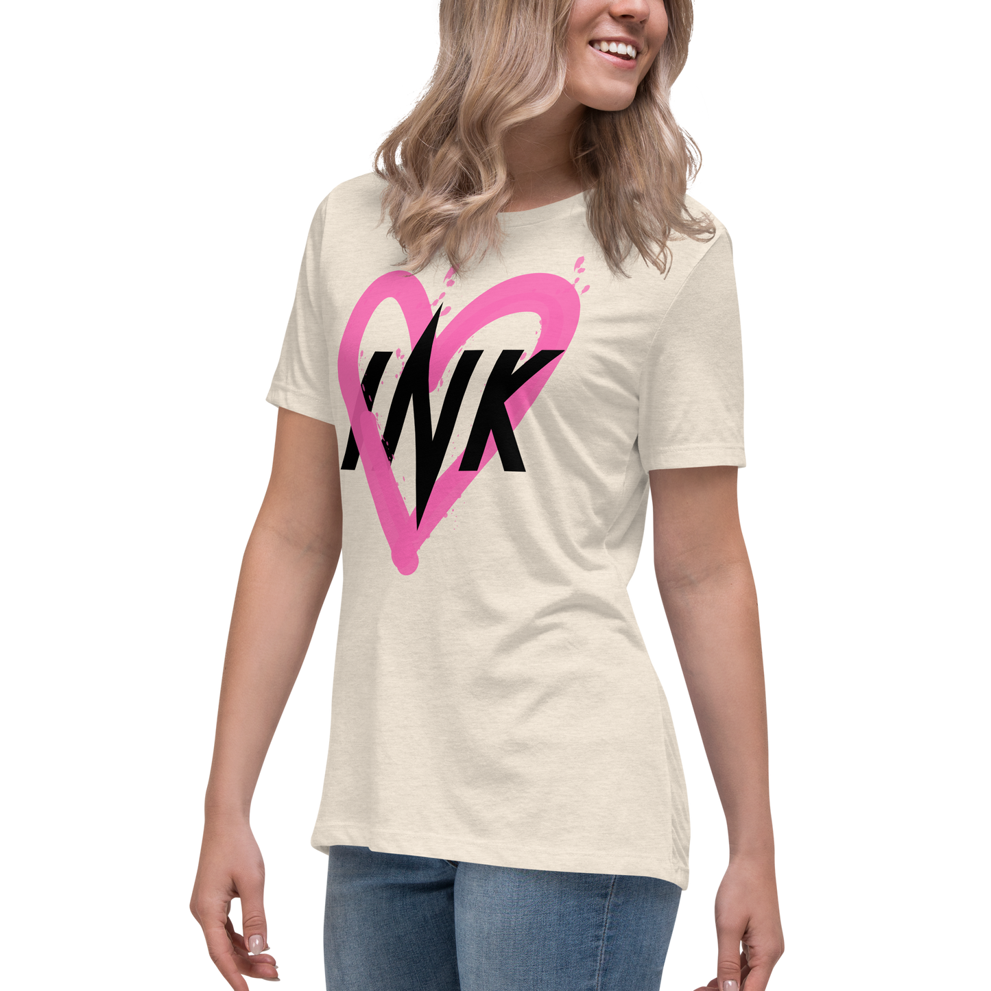 Premium Comfort Women's Relaxed Tee with "Ink Heart" Iconic motif