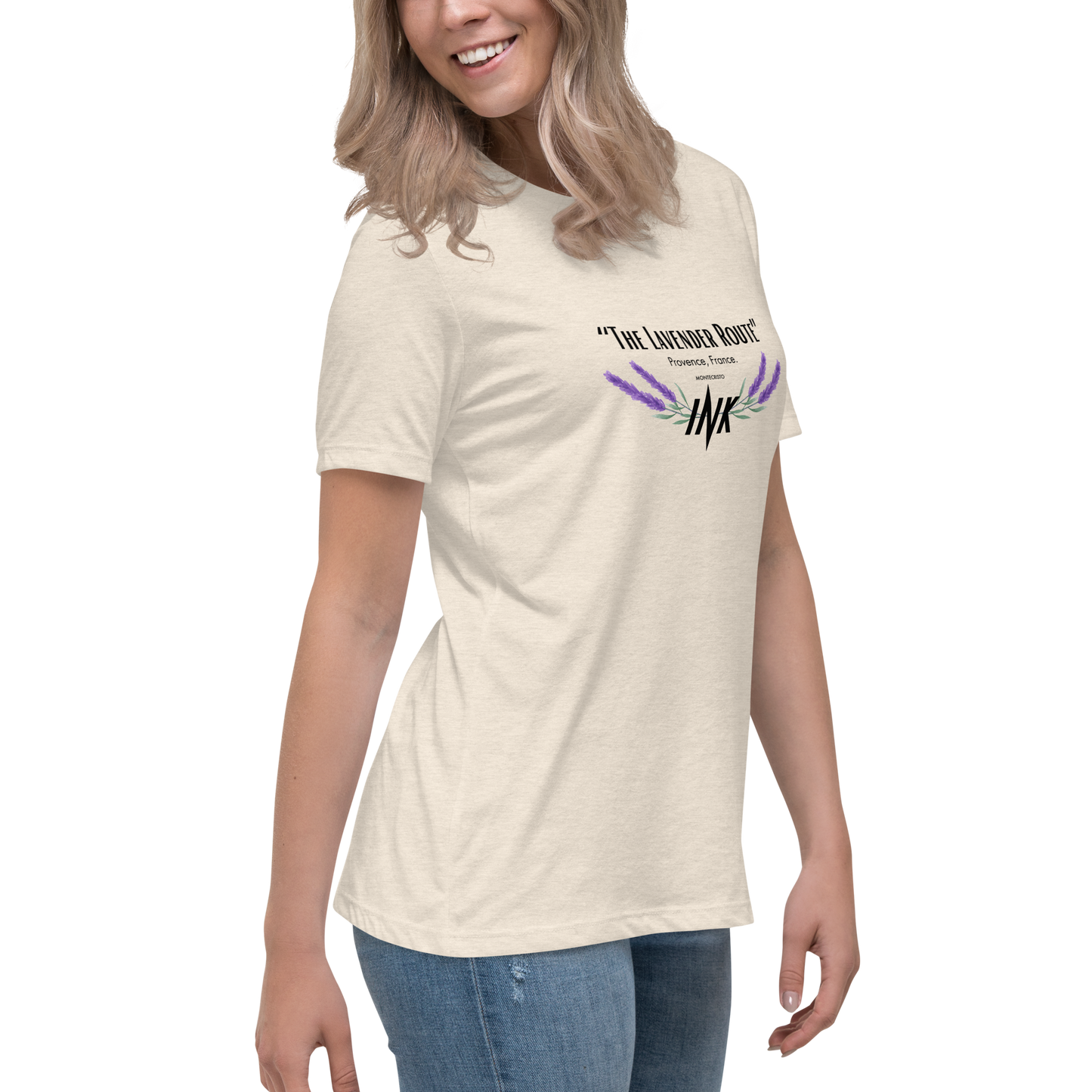 “The Lavender Route” motif Premium Comfort Women's Relaxed Tee