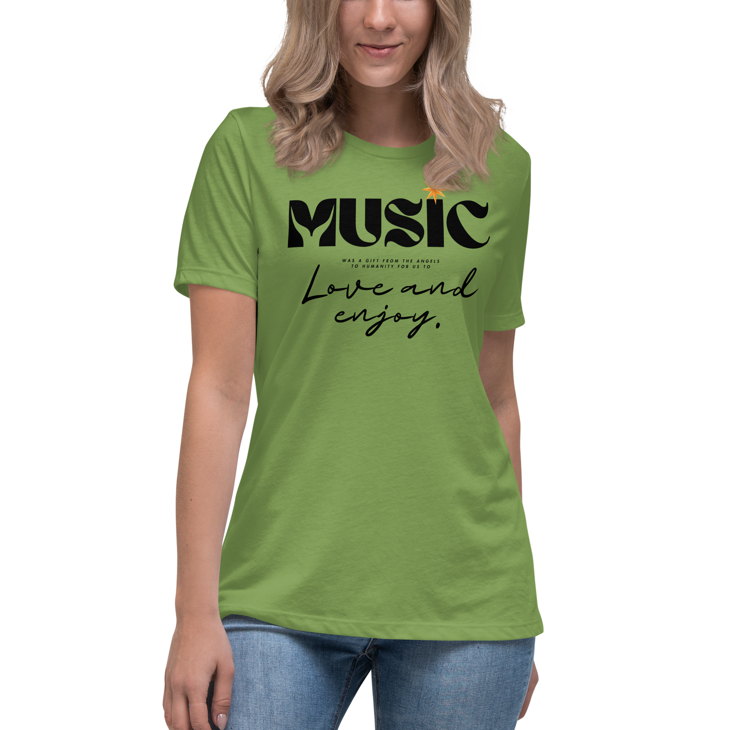 Premium Comfort Women's Relaxed Tee with "Music" motif