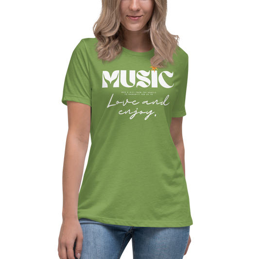 Premium Comfort Women's Relaxed Tee with "Music" motif