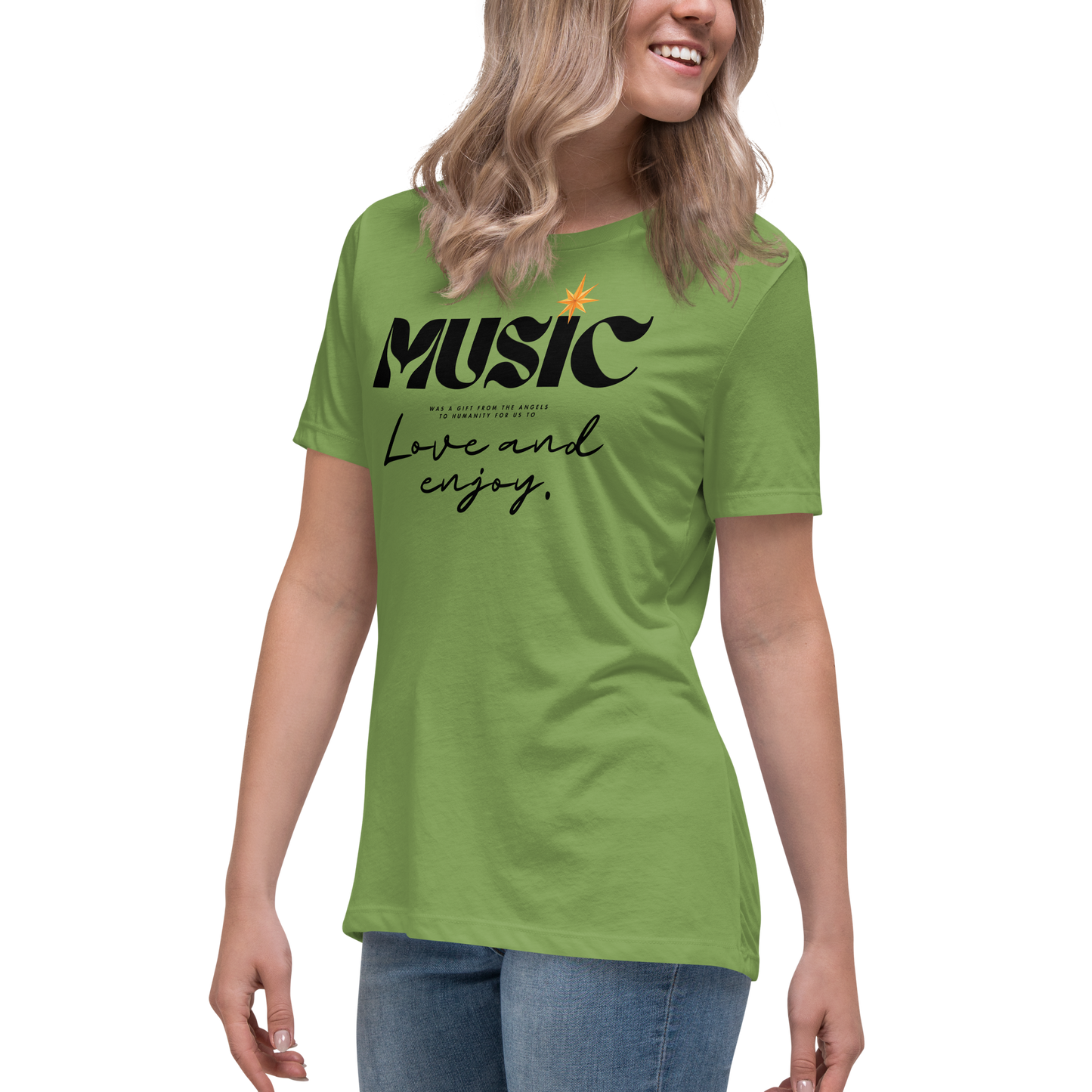 Premium Comfort Women's Relaxed Tee with "Music" motif