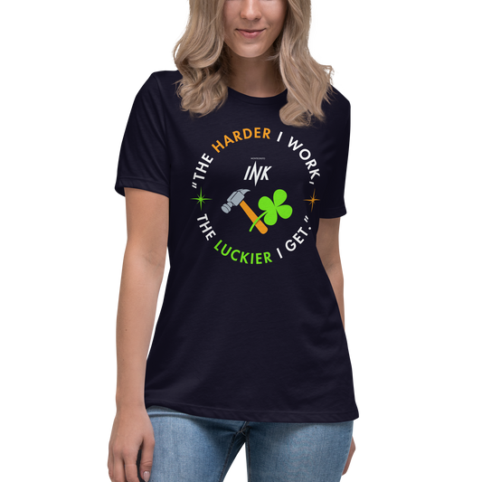 Premium Comfort Women's Relaxed Tee with Iconic “Lucky Worker” motif