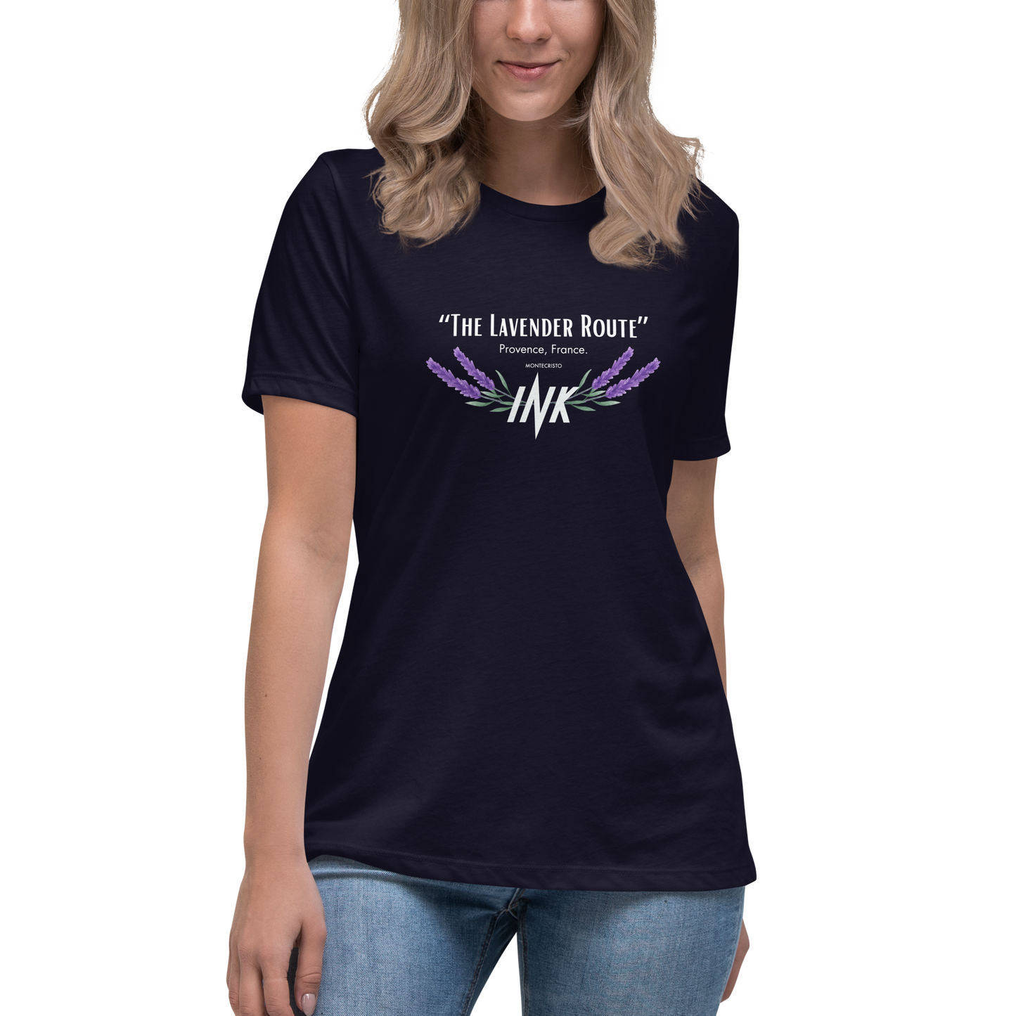 “The Lavender Route” motif Premium Comfort Women's Relaxed Tee