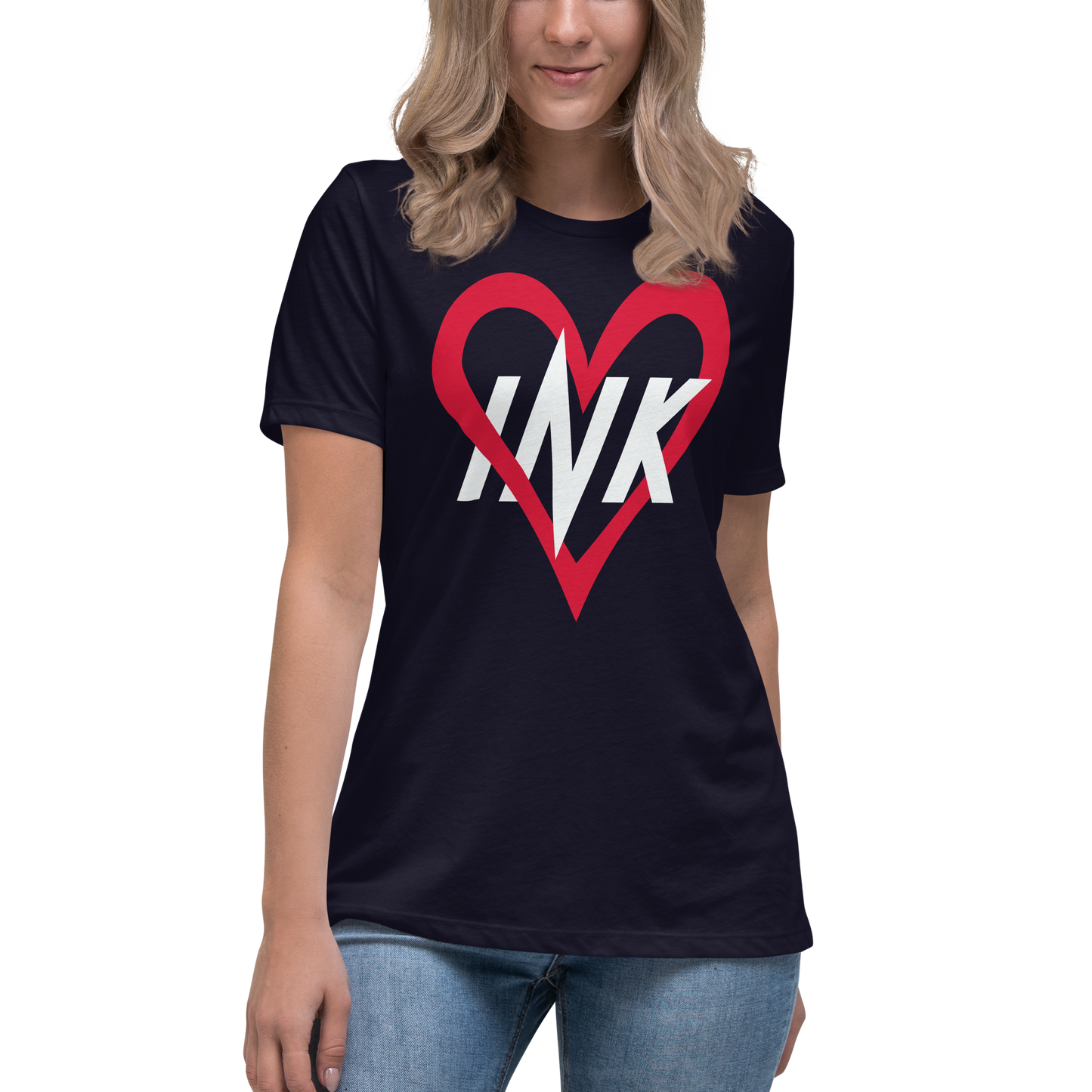 Premium Comfort Women's Relaxed Tee with "Ink Love" Iconic motif