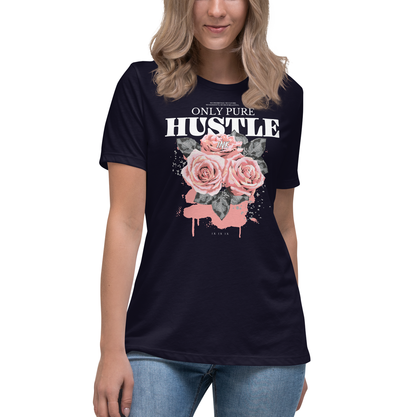 Premium Comfort Women's Relaxed Tee with "Only Pure Hustle" motif