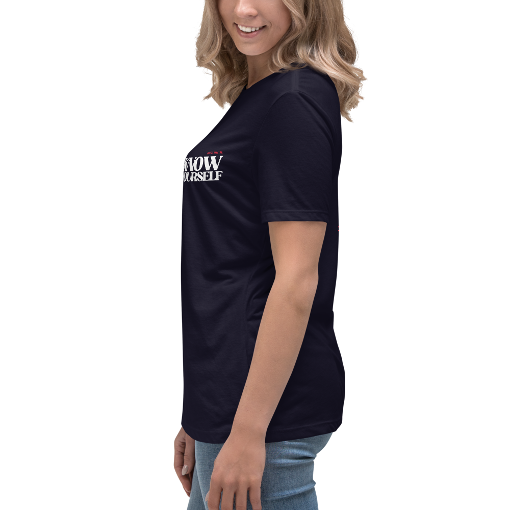 Premium Comfort Women's Relaxed Tee with "Know Yourself" design