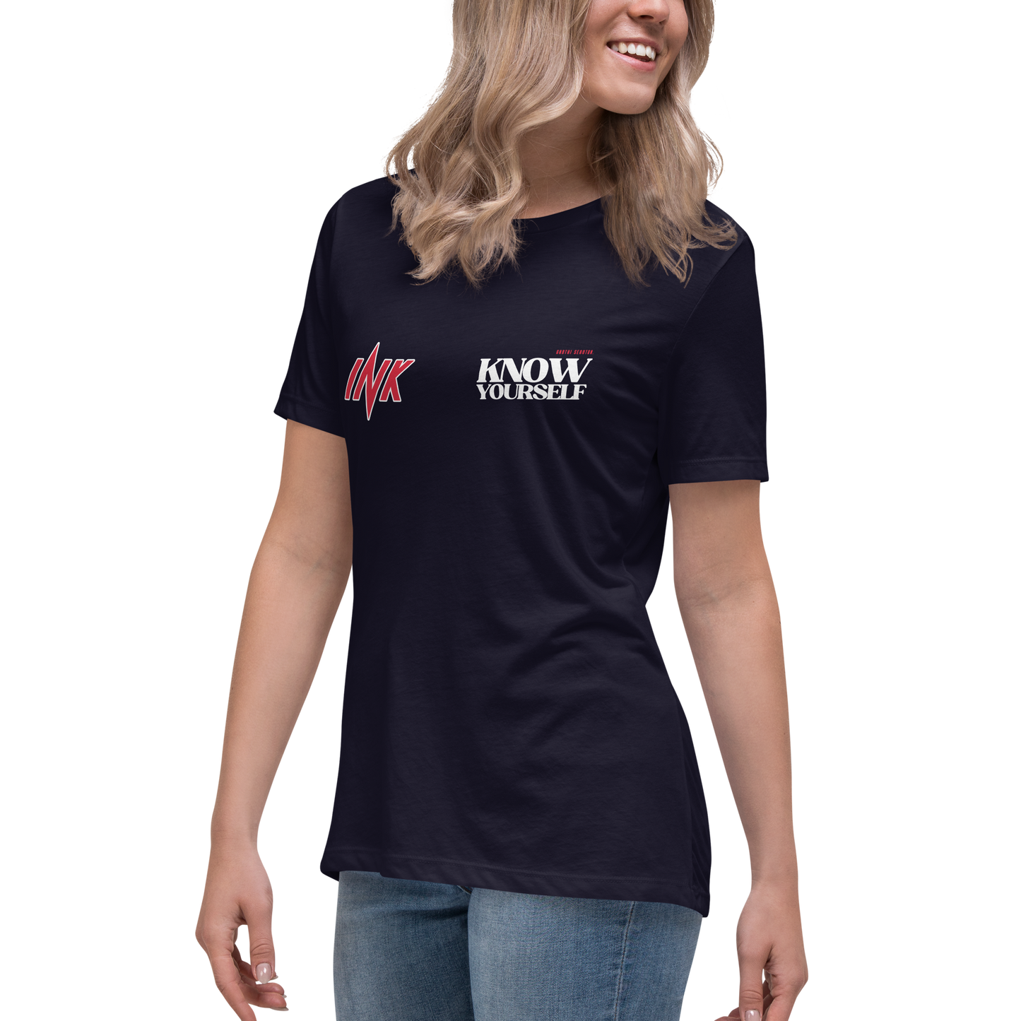 Premium Comfort Women's Relaxed Tee with "Know Yourself" design