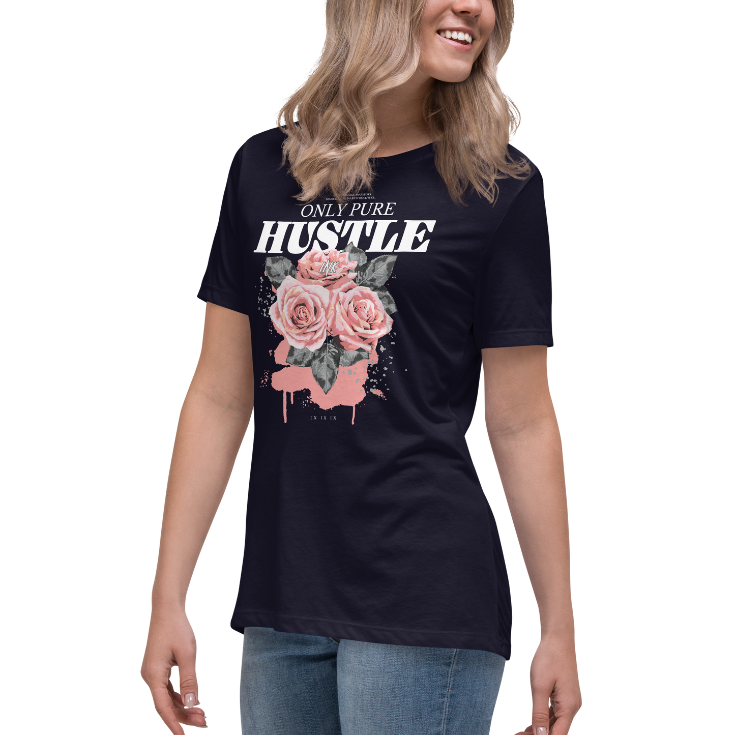 Premium Comfort Women's Relaxed Tee with "Only Pure Hustle" motif