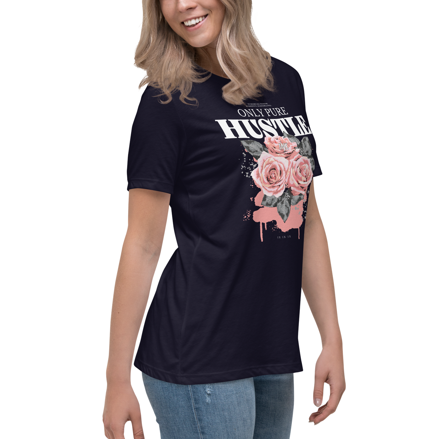 Premium Comfort Women's Relaxed Tee with "Only Pure Hustle" motif