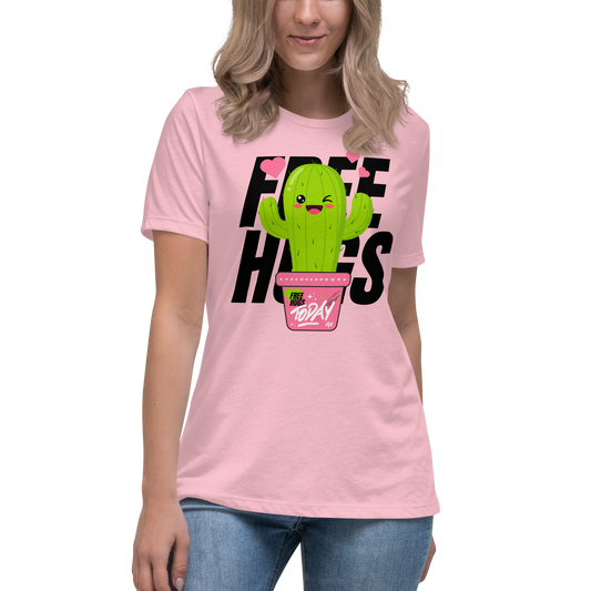 Premium Comfort Women's Relaxed Tee with "Free Hugs Today" design