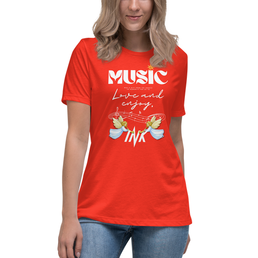 Premium Comfort Women's Relaxed Tee with "Music" motif