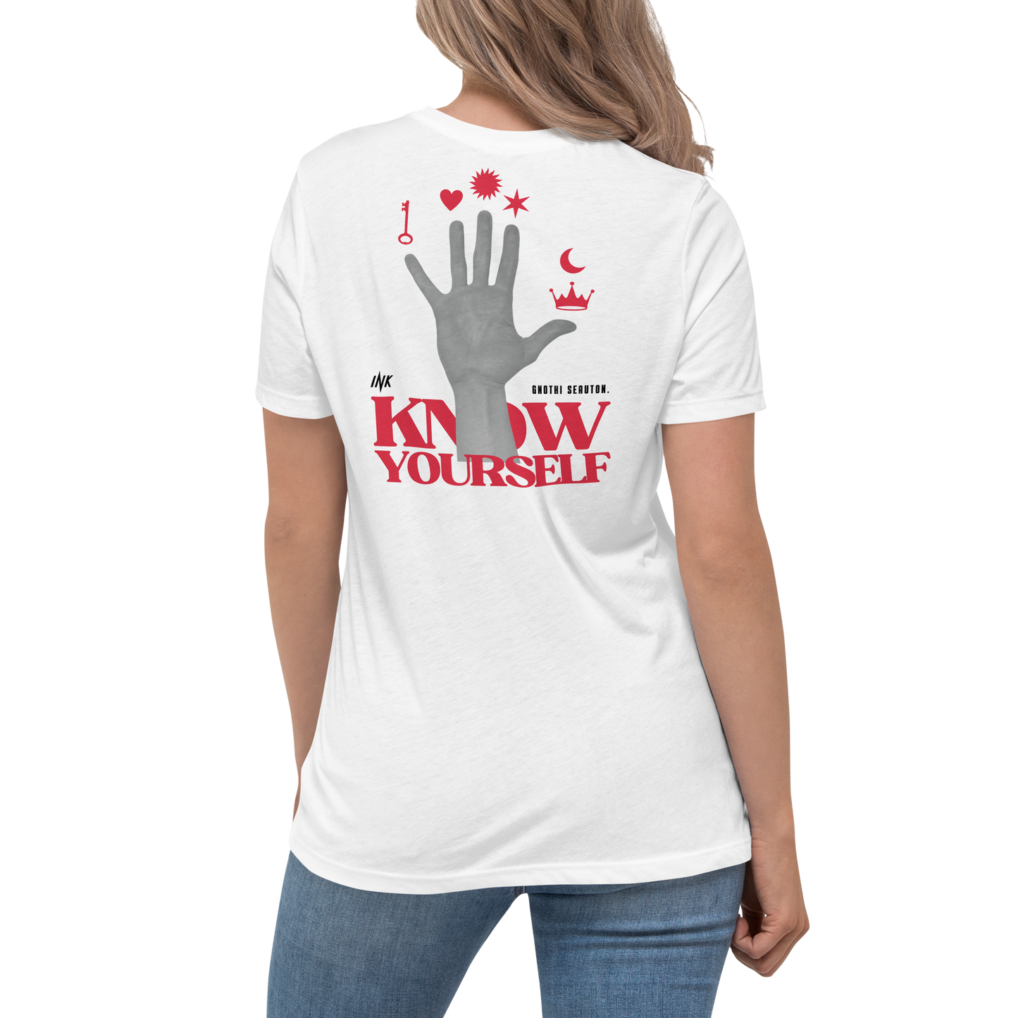 Premium Comfort Women's Relaxed Tee with "Know Yourself" design