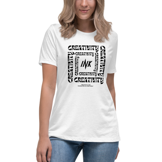 Premium Comfort Women's Relaxed Tee with Iconic "Cube of Creativity" print