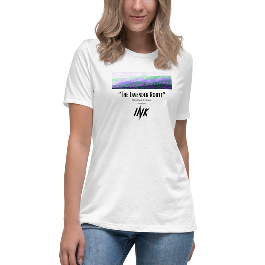 “The Lavender Route” motif Premium Comfort Women's Relaxed Tee