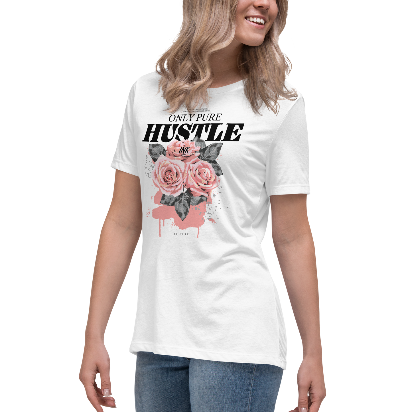 Premium Comfort Women's Relaxed Tee with "Only Pure Hustle" motif