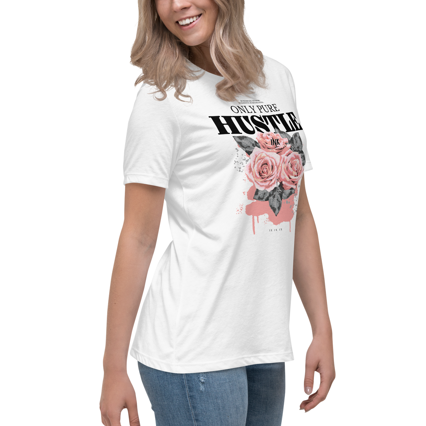 Premium Comfort Women's Relaxed Tee with "Only Pure Hustle" motif